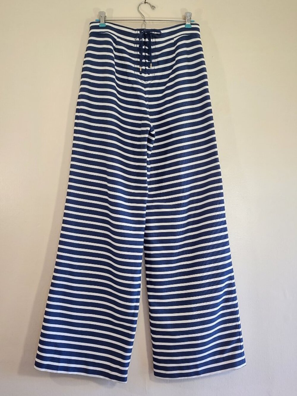 J. Crew Nautical Stripe Sailor Pant Size 4 Wide Leg Coastal Beach Resort - Picture 7 of 12